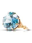 Ring Aquamarin Originales Vintage-Roségold aus 14 Karat Vintage vrc073r